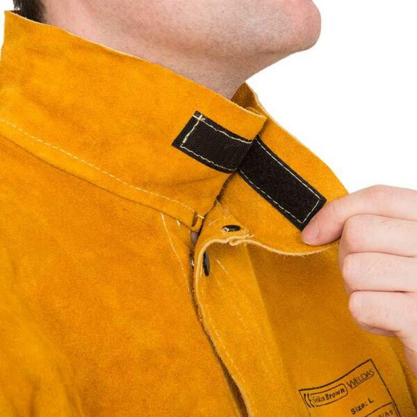 Jacheta piele cu spate din bumbac Golden Brown 4