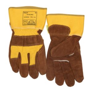Manusi de lucru WELDAS cu palma captusita si manseta de protectie, Lava Brown 10-2209LB